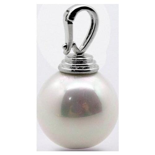 16MM New Style White Genuine Sea Shell Pearl Plated Pendant>>> Free shipping