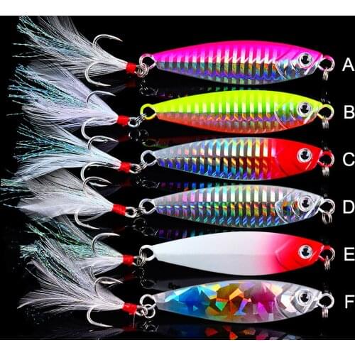 6PCS Fishing Spoon Jigbait Spoon Lure baits double hook 7/10/15/20/30g