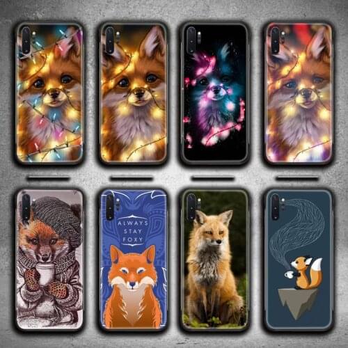 Anime fox funny foxs lovely Phone Case For Samsung Galaxy Note20 ultra 7 8 9 10 Plus lite J7 J8 Plus 2018 Prime