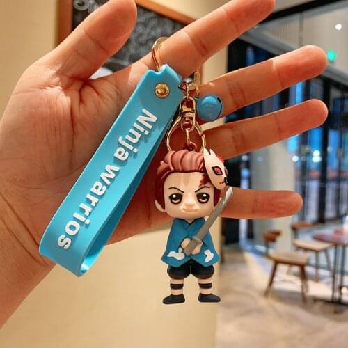 Hot Selling Ghost Slayer Keychain Japanese Anime Doll Cartoon School Bag Pendant Keychain Pendant Children Christmas Gift