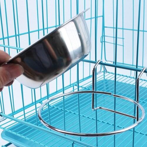 New Stainless Steel Pet Dog Bowl Food Water Drinking Cage Cup Hanger Food Water Bowl Travel Bowl For Pet Feeding Tools
