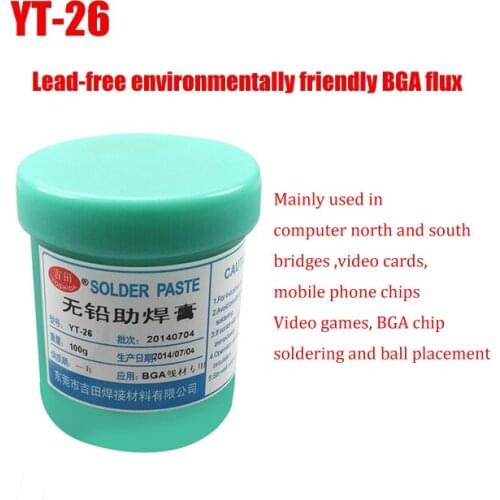 YT-26 High quality Solder Paste Flux for Computer Mobile phone chips BGS chip welding Repair Tool 100G