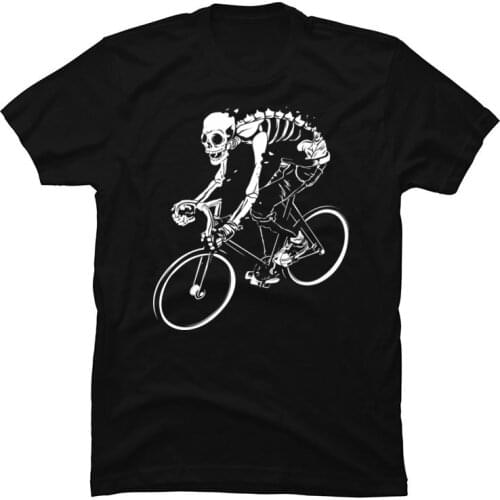 Stay Wild Mountain Cycle Biker Tshirts Skeleton Rider Motorcycle Cool T Shirt For Men O Neck Cheap Tops & Tees Birthday T-Shirt