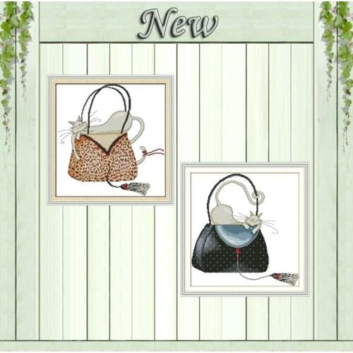 Cat in the bag home decor paintings counted printed on canvas DMC 11CT 14CT Chinese Cross Stitch kits embroidery needlework Sets