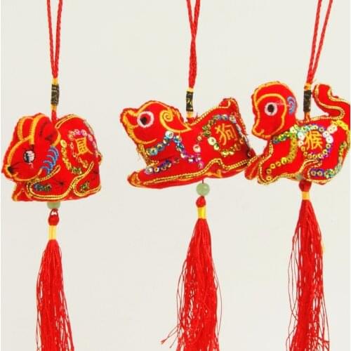 Chinese Zodiac Animal Sign Embroidered Handmade Sachets Sweet Bursa Hang Chinese Knot Pendant Gift Bag Hang Act