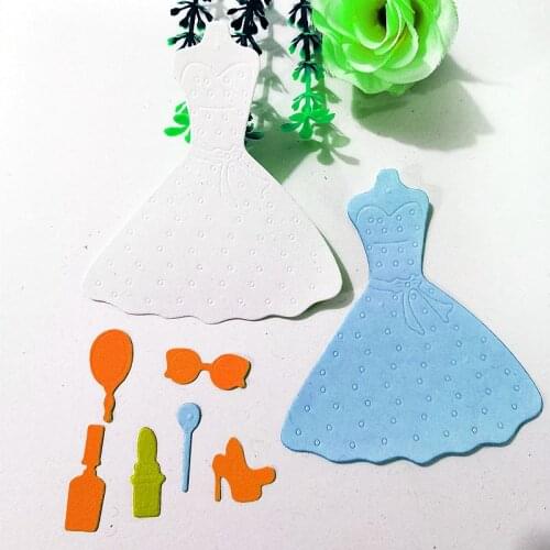 Beautiful dress, shoes and lipsti Metal Cutting Dies for DIY Scrapbooking Album Paper Cards Decorative Crafts Embossing Die Cuts