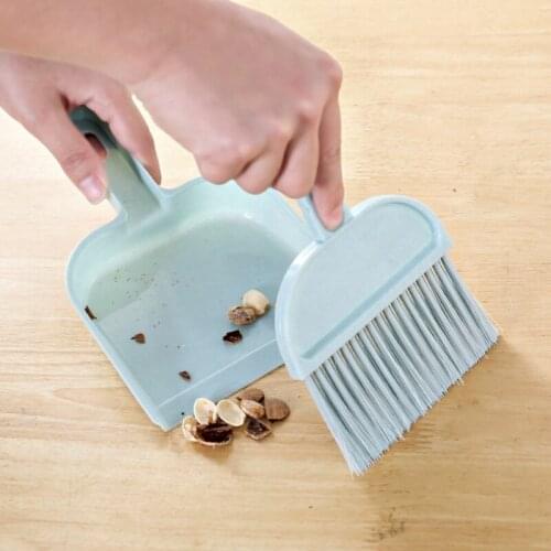 Mini Desktop Sweep Cleaning Brush Small Broom Dustpan Set For Table Desk Countertop Computer Keyboard Car Pets