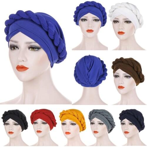 Fashion Muslim Hats For Women Braid India Hat Muslim Ruffle Cancer Chemo Beanie Turban Wrap Cap Hijab Femme Musulman