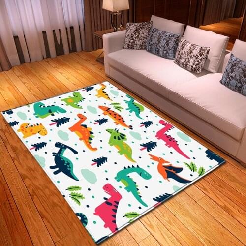 Cartoon Dinosaur Carpets Children Room Play Mat Soft Flannel Baby Crawling Are Rug Balcony Bedroom Bedside Living Room Carpet
