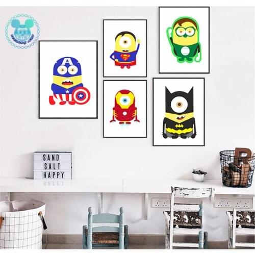 Marvel Hero Canvas Painting Superhero Captain America Minimalist Art Canvas Poster Painting Superheroes Wall Picture Room Gift