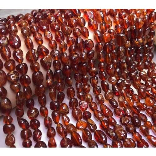 Natural pyrope irregular Beads stone 6-8mm Loose orange garnet Perle for jewelry making bracelet necklace needlework