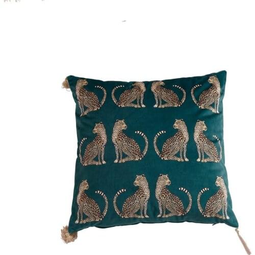 Pillow Cover Digital Printing Tassel Sofa Cushion Cover Home Decor Animal Cheetah Cushion Cover Super Soft Fashion Print Cute