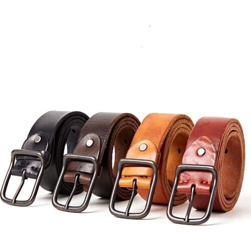 1220 Apparel Accessories male and female New fashion Top-layer Leather Belt Cowhide Leather Pin Buckle Belt
