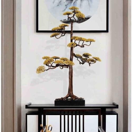 New Chinese restaurant hotel restaurant welcoming pine decoration living room office porch corridor soft decoration sculpture