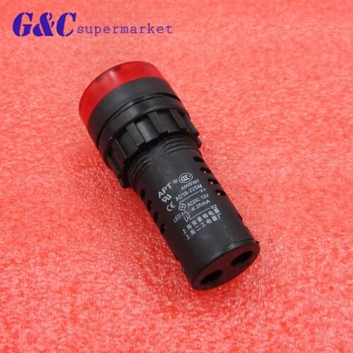 New 12V AD16-22SM Red LED Flash Alarm Indicator Signal Lamp with Buzzer