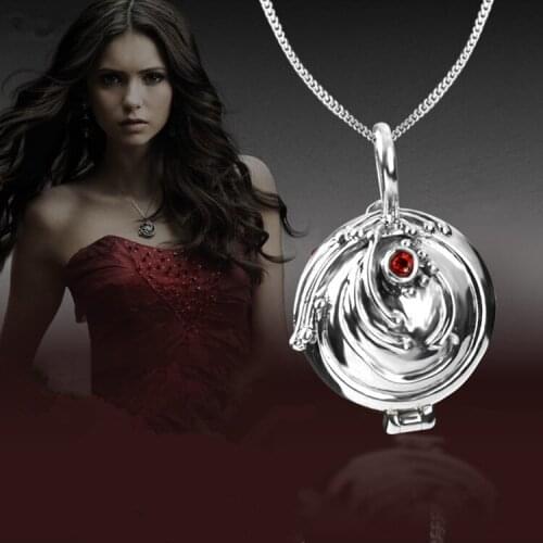 The Vampire Diaries Elena Vervain Pendant 925 Sterling Silver Necklace Pendant Women Cosplay Sweater Necklace Xmas Gifts Prop