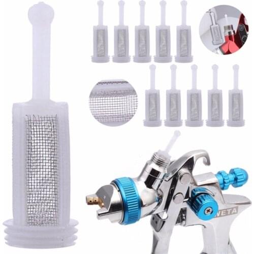 10pcs Plastic Spray Filter Gravity Type Spray Gun Pot Diameter 11mm Total Length 36mm Adapt to the Majority of solvent