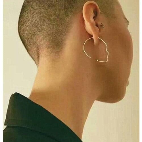 Trendy Gold Color Smooth Face Shaped Earring for Women New Fashion Alloy Personality Earrings Fashion Jewelry brinco JJAL E579