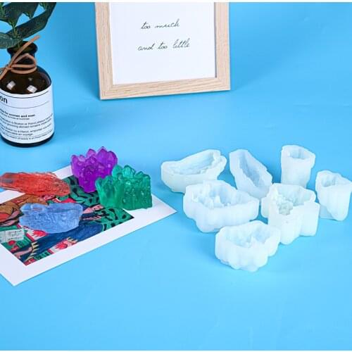 DIY 11 crystal cluster stone silicone mold epoxy resin frosted creative handmade pendulum ornaments gifts