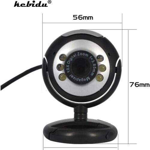 Kebidu High Quality 30.0 Mega Pixel Web Cam With 6 LED HD Webcam Camera Built-in MIC Microphone For PC
