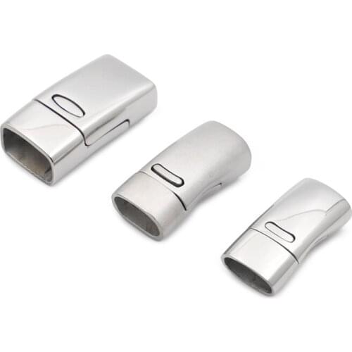 High polish Stainless Steel Bracelets Clasp For Leather Cord Flat Strong Magnetic Clasps Making Jewelry Findings
