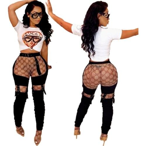 Women sexy club long pants solid hollow cut out bandage trousers for women full length sexy pants femme DB9151