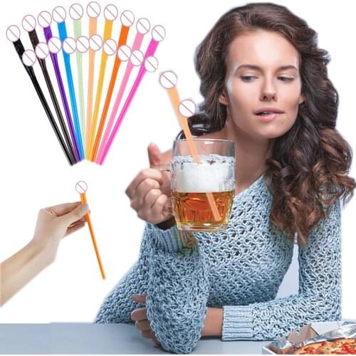 10Pc Colorful Hard Plastic Reusable Straws With Shine Luminous Plastic Straws For Drinking Suits Milkshake Straws Bachelor Party