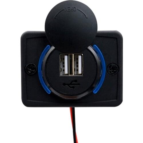 12-24V 3.1A Car Interior Dual USB Charger Adapter Equipment For Camper Caravan