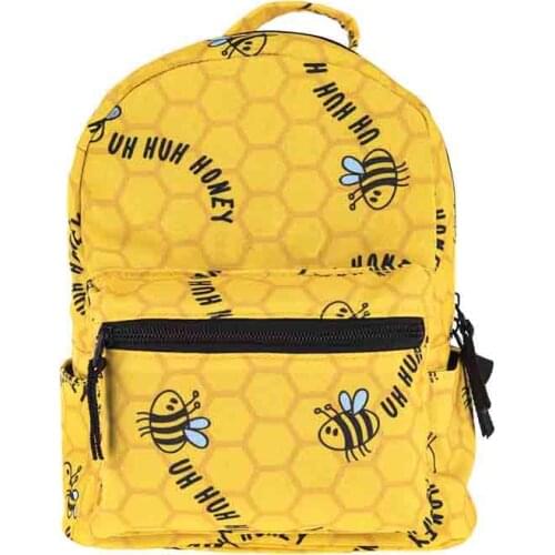 2021 New Fashion Simple Backpack Oxford 3D Printing Childrens Schoolbag Yellow Bee Mini Backpack LXBA11