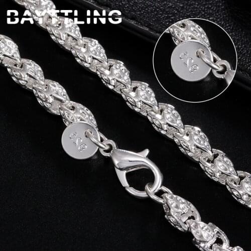 BAYTTLING 925 Sterling Silver 20/24 Inch 5MM Dragon Head Chain Necklace For Woman Man Party Fashion Wedding Jewelry Gift