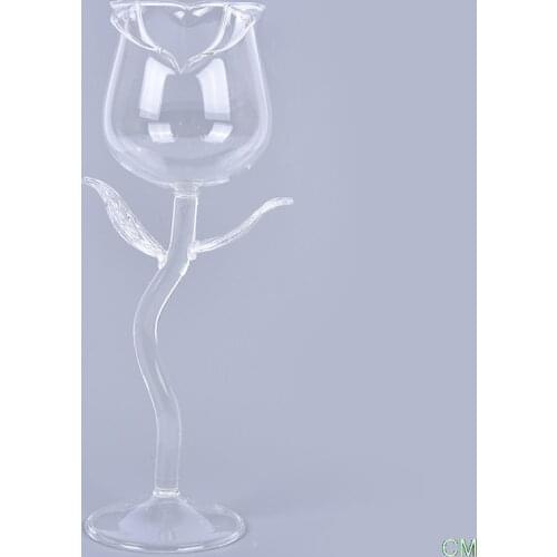1Pc Creative Wine Glass Rose Flower Shape Goblet Lead-Free Red Wine Cocktail Glasses Home Wedding Party Barware Drinkware Gifts