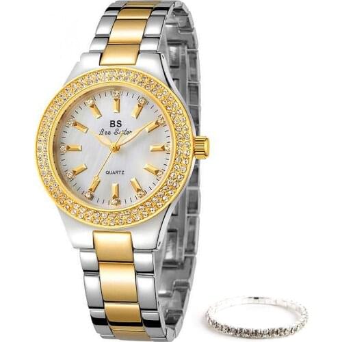 Uxury Brand Lady Crystal Watch Women Dress Watch Diamond Fashion Rose Gold Quartz Watches Female Stainless Steel Wristwatches