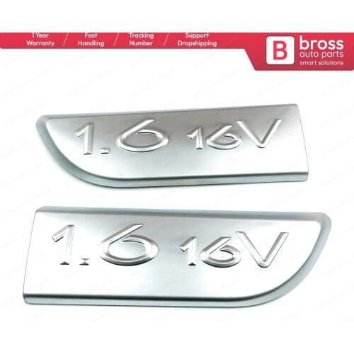 Bross BSP563 2 Pieces Chrome 1.6 16V Badge Emblem 8200209130 Left and Right For Megane MK2 2002-2008, Scenic MK2 2003-2009