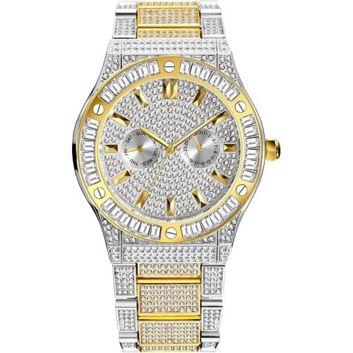 MISSFOX Men Watches 2020 New Arrival Fashion Full Diamond Quartz Watch For Man Top Selling Hip Hop Waterproof Clock Dropshipping