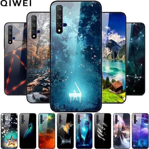 For Huawei Nova 5t Case Silicone Bumper Coque Glass Hard Back Cover For Huawei Nova 5T Nova5t 5 t Honor 20 Phone Cases Tempered