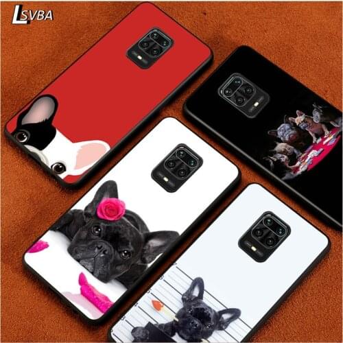 Black Soft Cover Cute French Dog for Xiaomi Redmi Note 9 9S 8 8T 7 7S 6 5A 5 4X 4 Pro Max Prime Phone Case