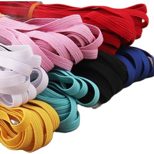 Colorful elastic cord Flat Stretch Band Cord 1/4" Soft Skinny Elastic 10 Yards,Knit Sewing Crafts DIY Mask Making elastic band9