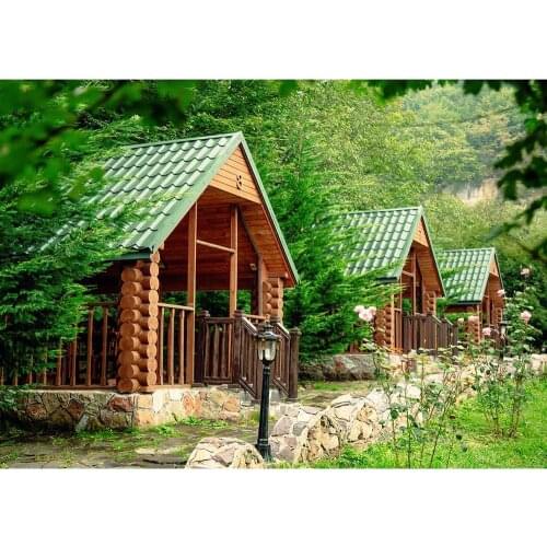 Wooden Pavilion Trees Photography Background Vinyl Cloth Backdrop Photo Studio for Children Baby Portrait Scenery Photoshoot