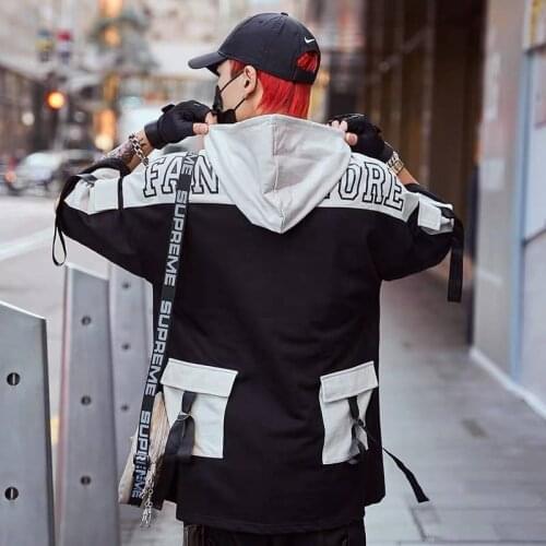 Hip Hop T-shirts Men Korean Harajuku Oversized Tops Tee Shirts Japan Tshirt Streetwear Casual Hooded High Street T Shirts