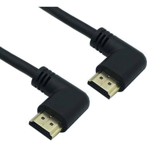 HDMI2.0 4K 3D Dual HDMI-compatible 90 Degree Left Angled HDTV Male to Right Angled HD Male HDTV Cable for DVD PS3 PC