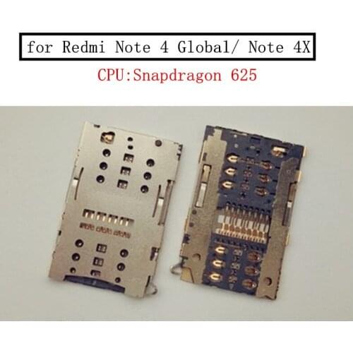 For Xiaomi Redmi Note 4 Global/ Note 4X 3GB Card Reader SIM Card Slot Reader Connector Socket Holder Tray Repair Spare Parts