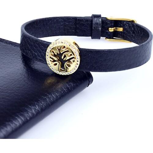 2020 Fashion New Cz Zircon Charm Bracelets & Bangles for Male Women Tree of Life Adjustable Leather Bracelet Jewelry Gift