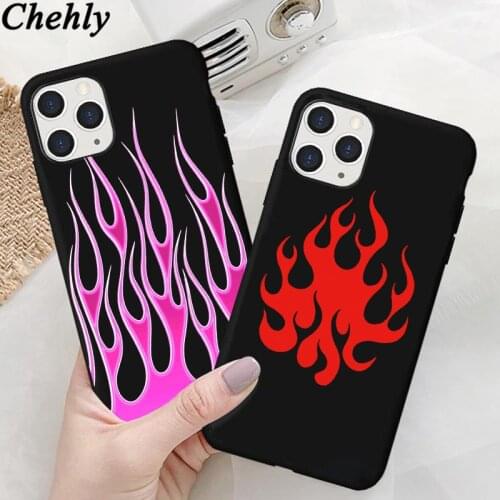Fashion Flame Print Phone Case for IPhone 6s 7 8 11 12 Plus Pro Mini X XS MAX XR SE Cases Soft Silicone Shell Accessorie Covers