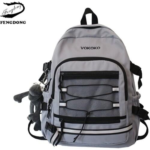 Fashion Cute Backpack Kawaii Couple Backpacks Trend Doll Student School Bags Large Capacity Travel Bag Reflective Strip Rugsak