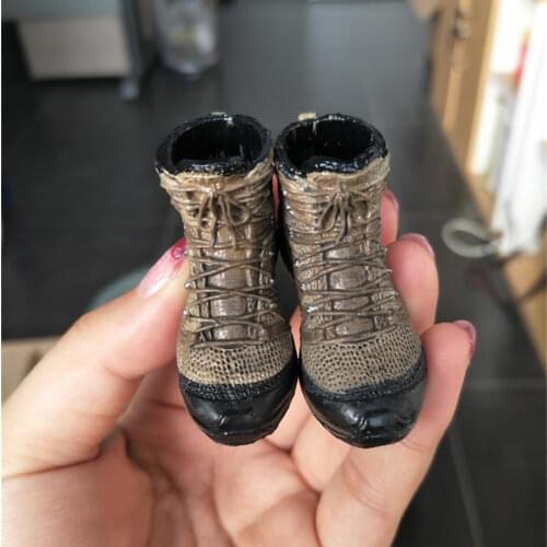 In Stock 1/6 Scale Soldier Black Shoes Army Combat Boots Hand-Made Shoes for 12inch Male Soldier Action Figures Toys