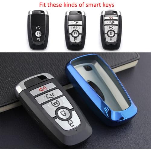 TPU Soft Remote Car Key Fob Cover Case for Ford Explorer Mustang Ranger Edge F 250 150 2018 2019 Smart Car Key Protector Holder