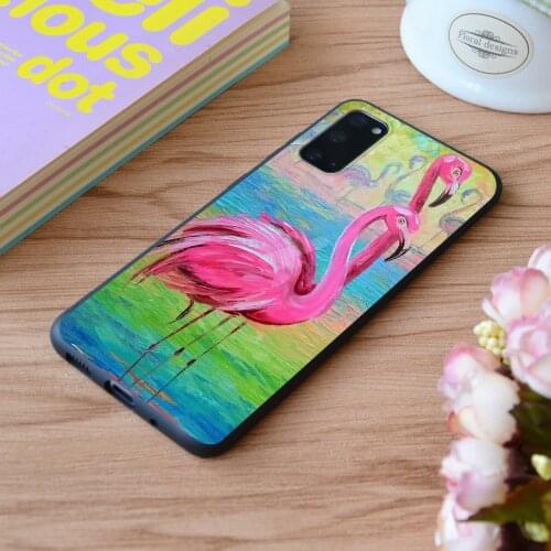 For Samsung Flamingo Art Print Soft Silicone Matt Case TPU Cover Galaxy S Note M and Galaxy A