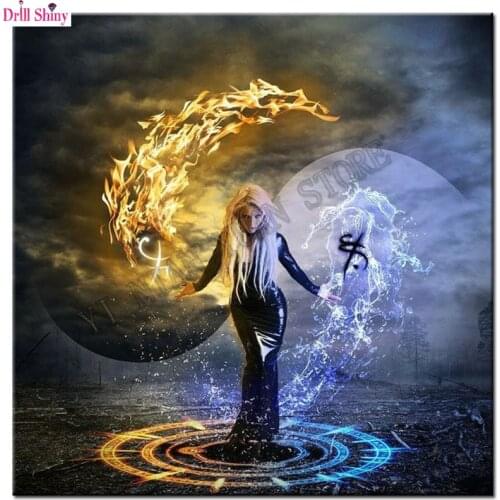 Needlework people beautiful girl of Yin and Yang 5d DIY full square Diamond Painting Cross Stitch Diamond Embroidery home decor