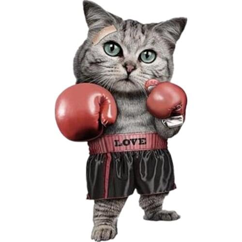 Patch Patches Iron Ons Boxing Cat 265MM Stickers for Clothes Heat Tranfer Clothing Accessories Fashion Pattern Free Shipping