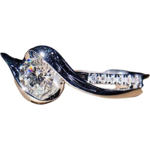 Gift Women Size 6-10 White Diamond Cubic Zirconia Jewelry 925 Silver Rings White Sapphire Ring Wedding Ring